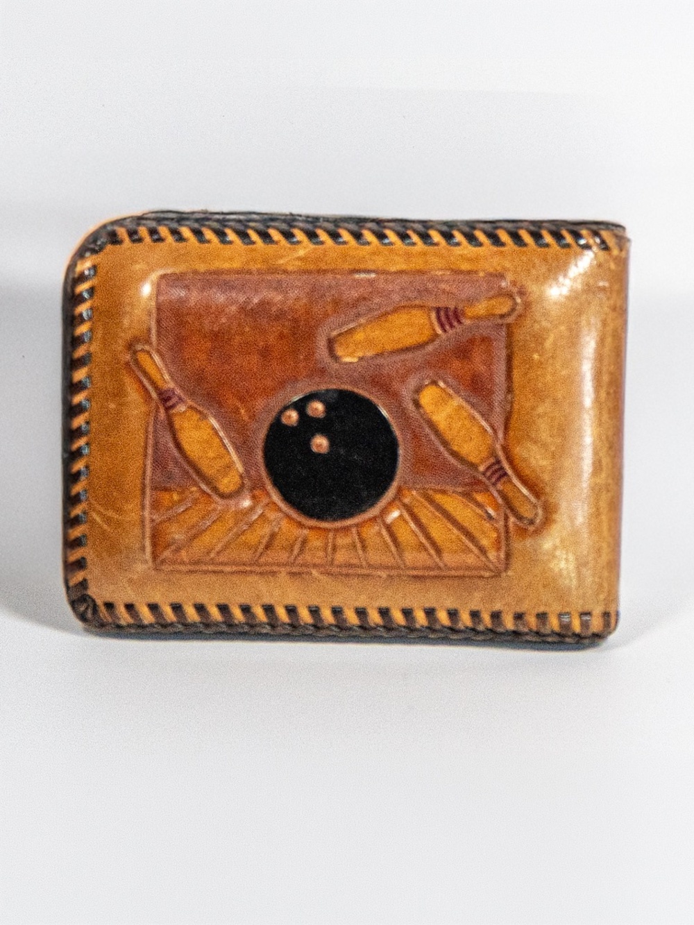 VINTAGE Handtooled Leather bifold wallet